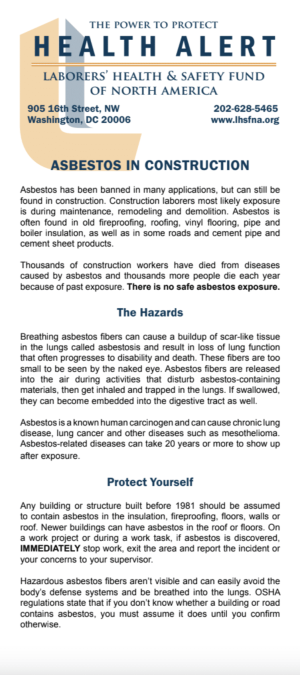 Asbestos in Construction - English (Print)