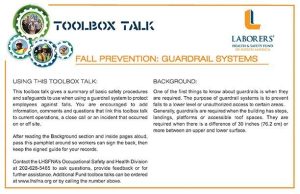 Fall Prevention Guardrail Systems Toolbox Talk