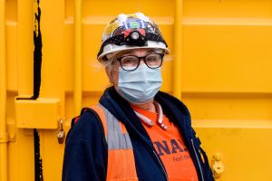 LiUNA member in mask NW LECET