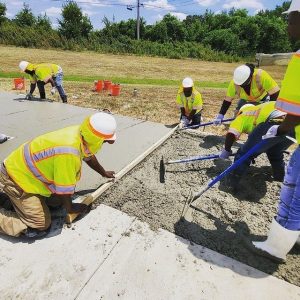 Outdoor concrete work