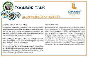 Toolbox Talk: compressed air safety guide