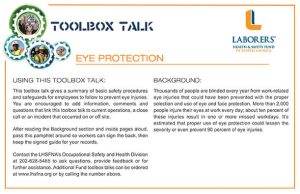 Toolbox Talk: Eye Protection Guide